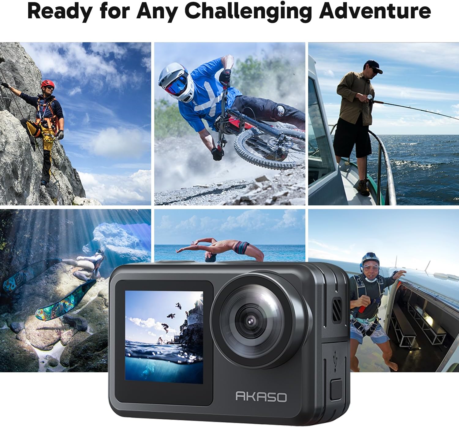 AKASO Brave 7 LE 4K30fps Action Camera with 128GB MicroSDXC U3 Memory Card Accessories Kit Bundle Ultra HD 131FT Waterproof Camera EIS 2.0 WiFi Remote Control Zoom Underwater Camera - Image 6