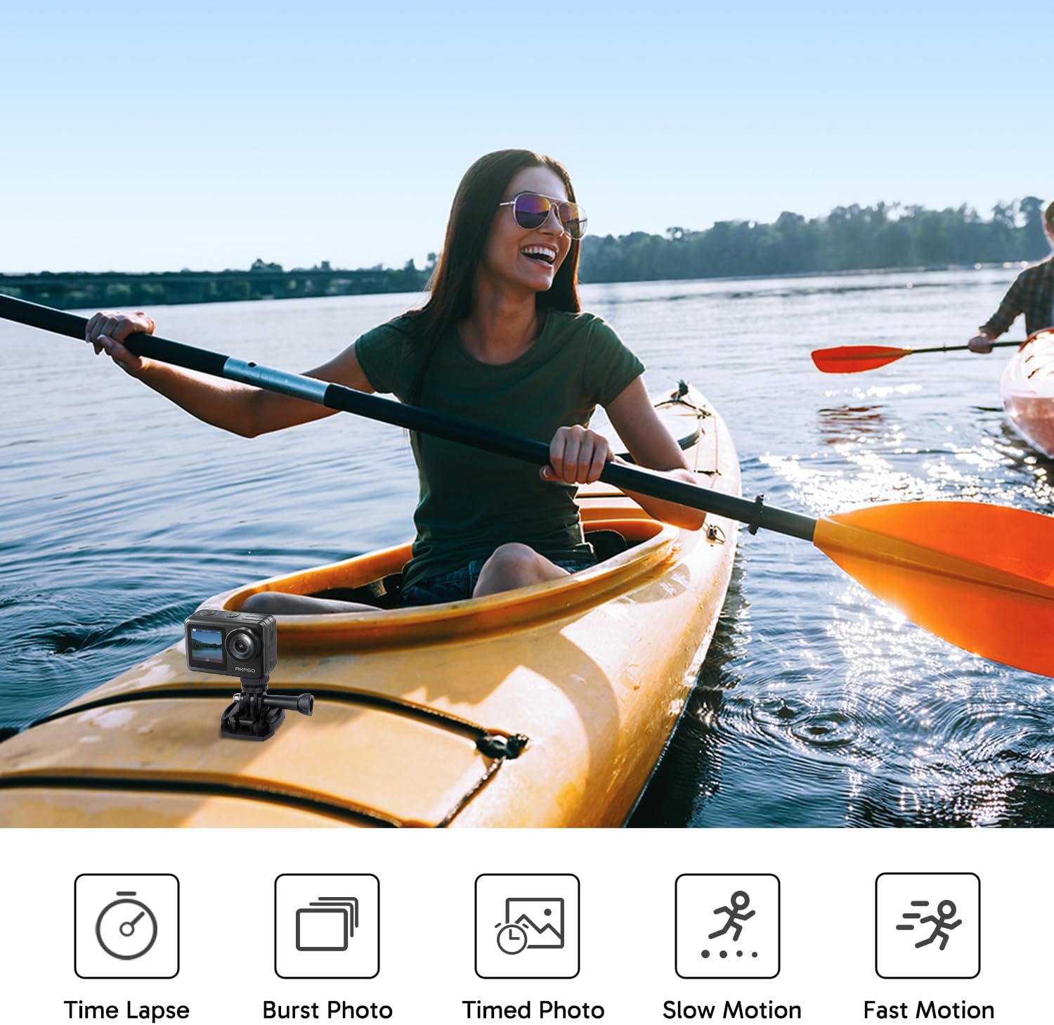 AKASO Brave 7 LE 4K30fps Action Camera with 128GB MicroSDXC U3 Memory Card Accessories Kit Bundle Ultra HD 131FT Waterproof Camera EIS 2.0 WiFi Remote Control Zoom Underwater Camera - Image 7