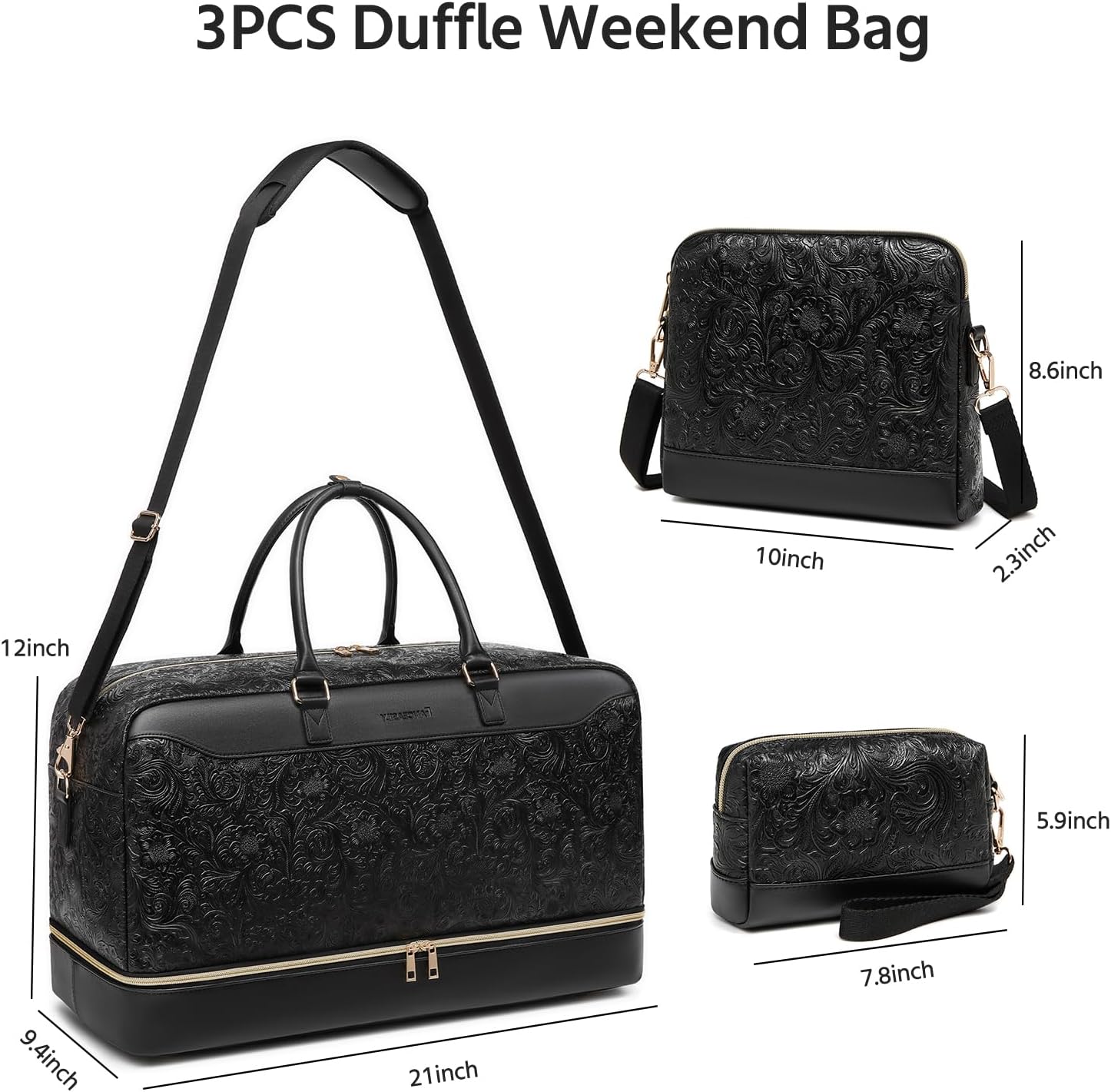 Duffle Bag for Travel,Weekender Bags for Women with Toiletry Bag,Carry On Overnight Bag,40L Gym Bags for Women,Personal Item Travel Bag with Shoe Compartment - Image 2