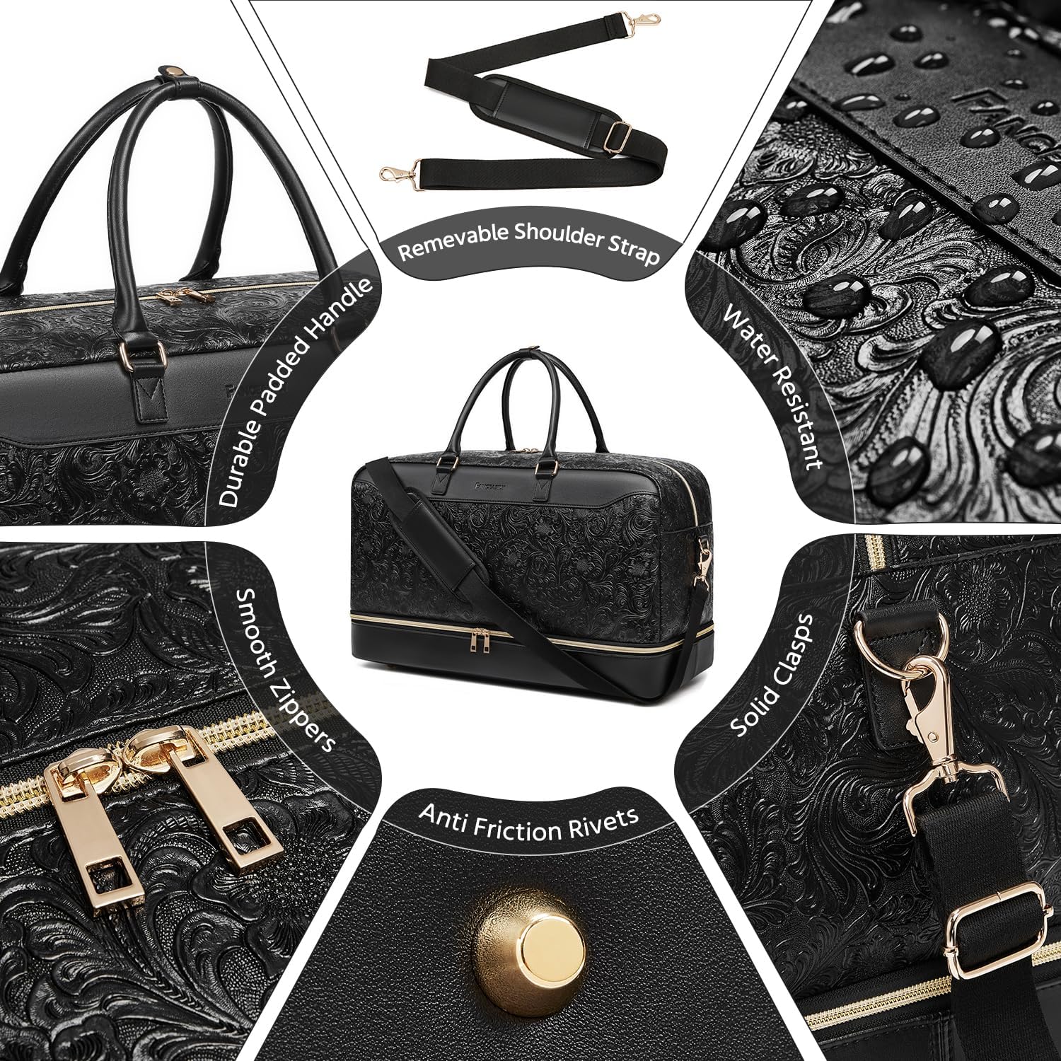 Duffle Bag for Travel,Weekender Bags for Women with Toiletry Bag,Carry On Overnight Bag,40L Gym Bags for Women,Personal Item Travel Bag with Shoe Compartment - Image 5