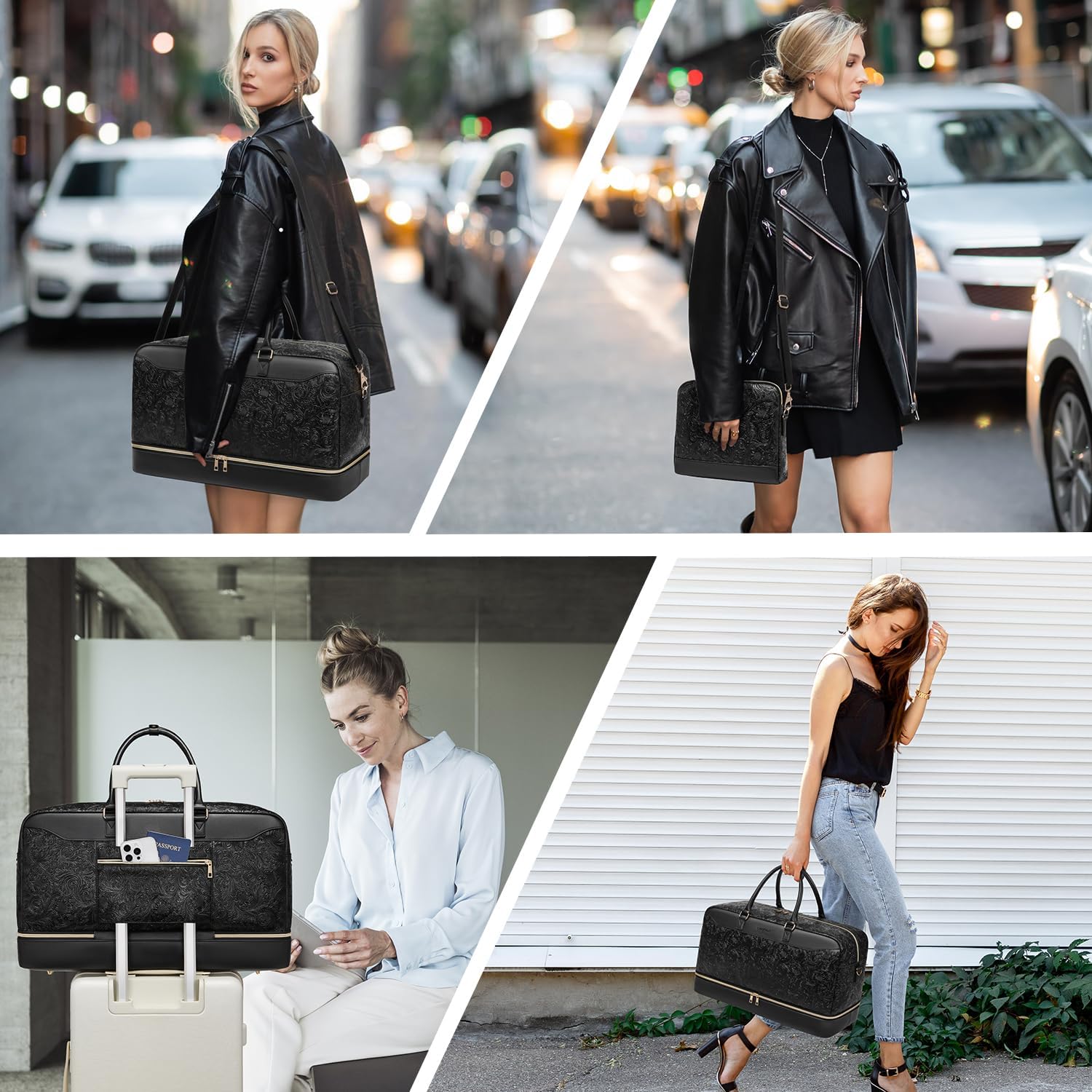 Duffle Bag for Travel,Weekender Bags for Women with Toiletry Bag,Carry On Overnight Bag,40L Gym Bags for Women,Personal Item Travel Bag with Shoe Compartment - Image 7